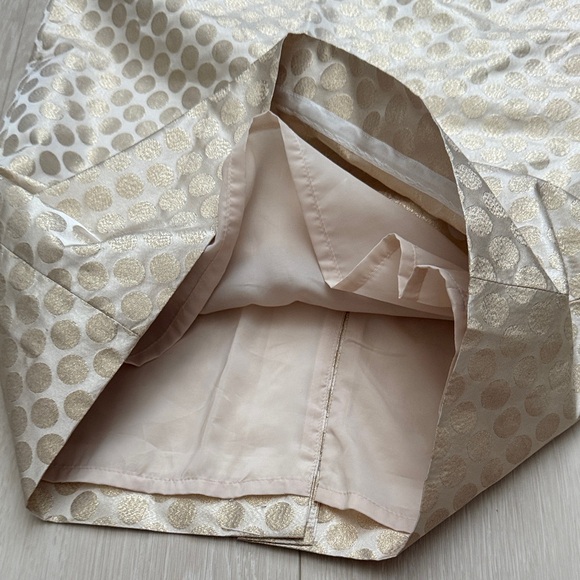 J. Crew Silk Gold Polka Dot Pencil Skirt - Picture 5 of 6